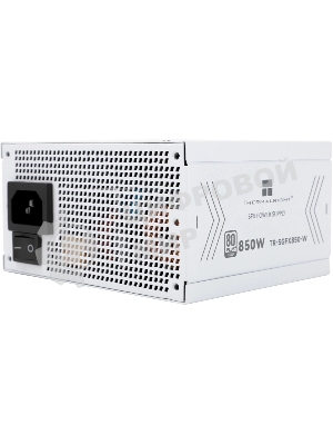Блок питания Thermalright, 850W 80+ Gold (SFX, 3.1, PCIe 5.1, Full modular, 1x24(20+4)pin, 1xCPU 8(4+4)pin, 2xPCIe*2 8(6+2)pin, 1x12VHPWR PCIe 5.1 12+4pin 600мм, 3xSATA3, 3xMOLEX4pin, Active, 92x92mm, 100x125x64mm, APFC, OPP, OVP, OTP, OCP, SCP, UVP, white)