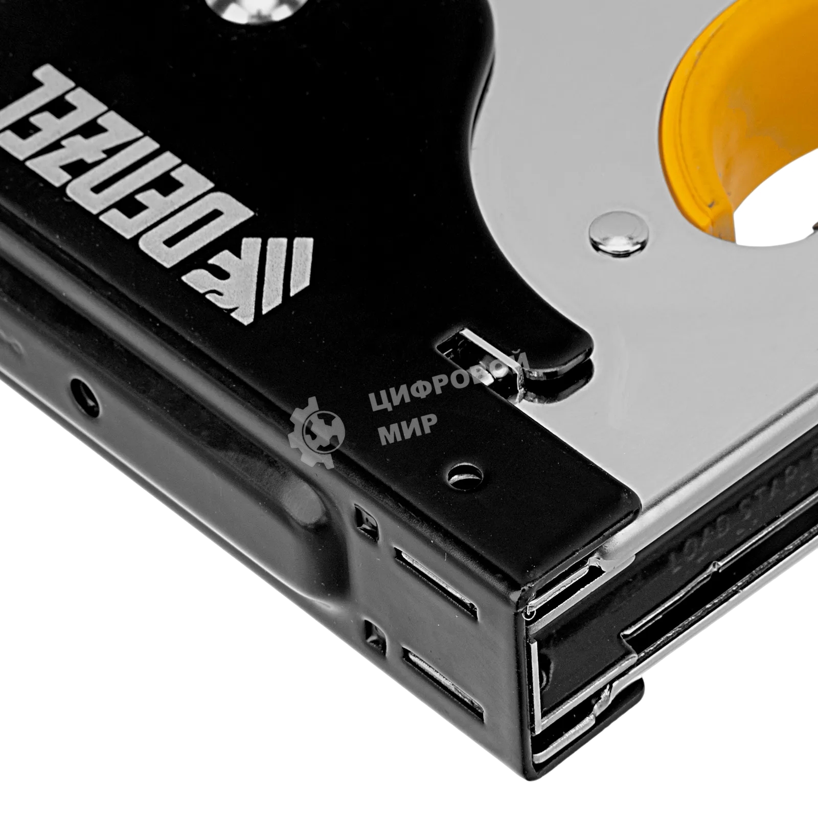 Степлер Denzel металл., скобы в комплекте, плавная регулировка удара, 2К рукоятка, тип 53, 4-14 мм