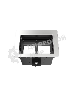 Прямоугольный металлический корпус Wize Pro WRTS-06BOX-S для модульной системы врезного лючка в стол с убирающейся крышкой для установки до 6 модулей-вставок, преустановленная рамка, серебристый