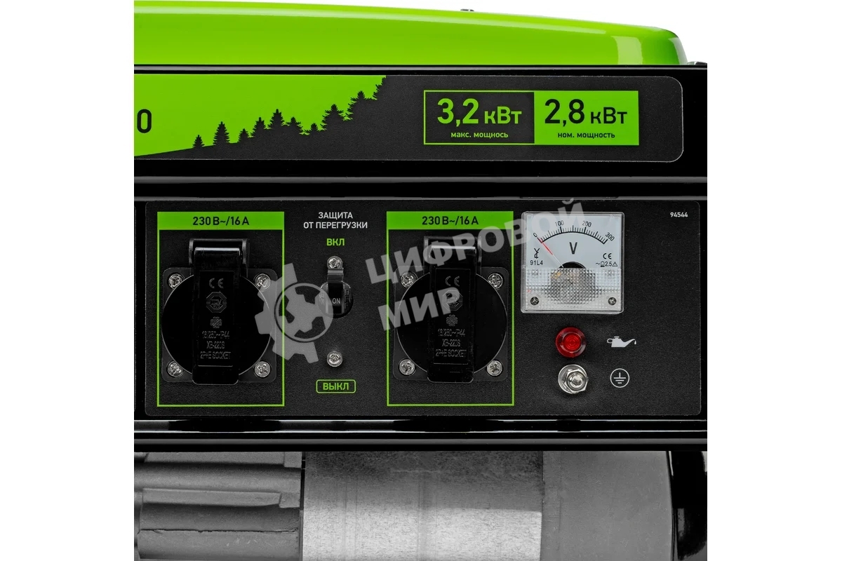 Электрогенератор бензиновый Сибртех БС-3500, 3.2 кВт, 95 дБ, 38.8