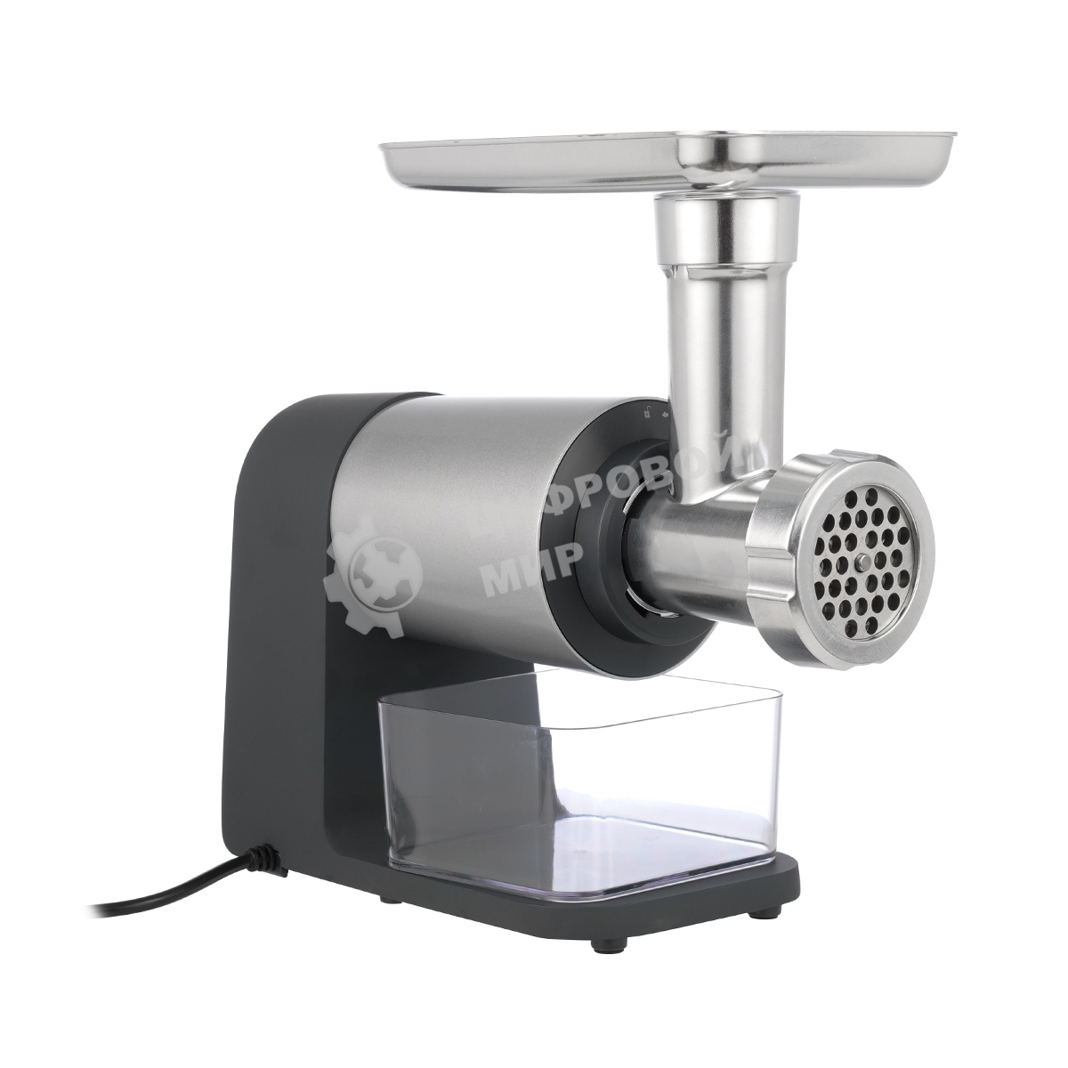 Мясорубка электрическая Centek CT-1607 серый, 3000 Вт, 3.0 кг/мин, реверс, металлический лоток, насадки - 5