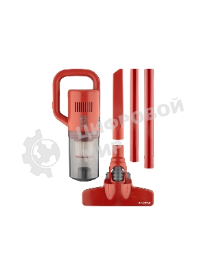 Пылесос вертикальный Homestar HS-1027 красный, питание от аккумулятора, 200 Вт, уборка сухая, пылесборник 1.5 л