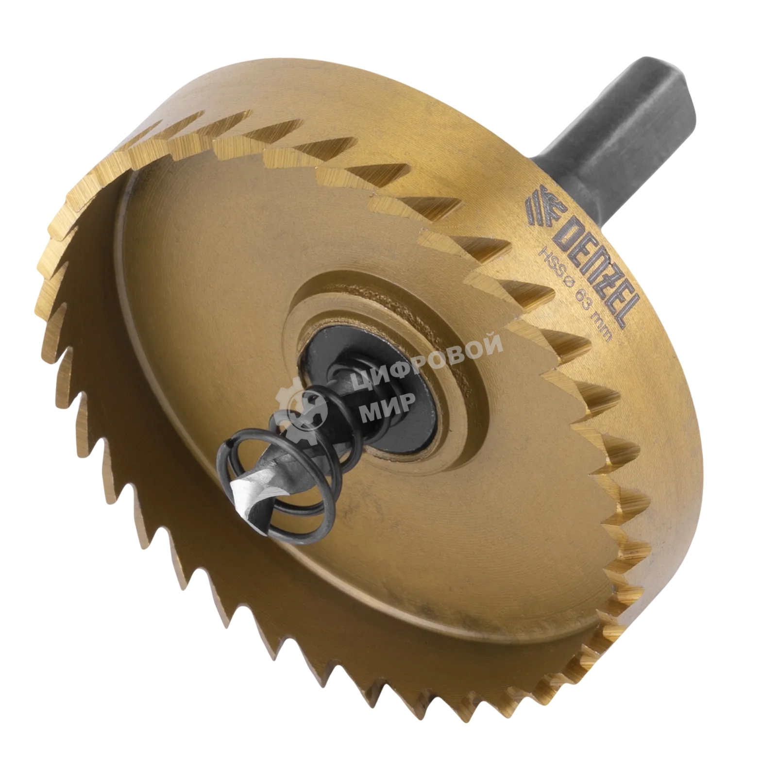 Коронка по металлу Denzel HSS, 63 мм, нитридтитановое покрытие