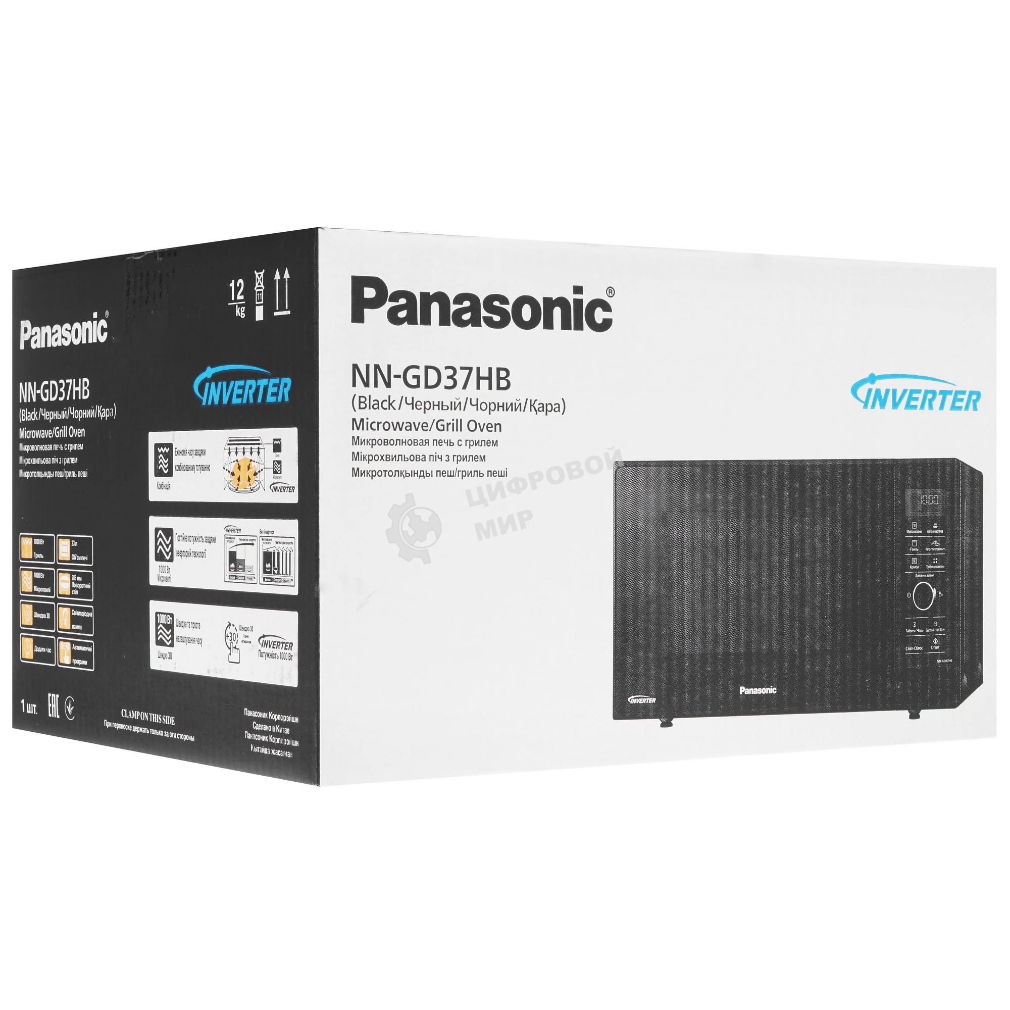Микроволновая печь Panasonic NN-GD37HBZPE черный 23 л, 1000 Вт, переключатели - сенсор, поворотный механизм