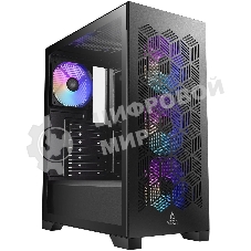 Корпус AZZA Aerohex Black, Midi-Tower, чёрный, 4 x 120 мм