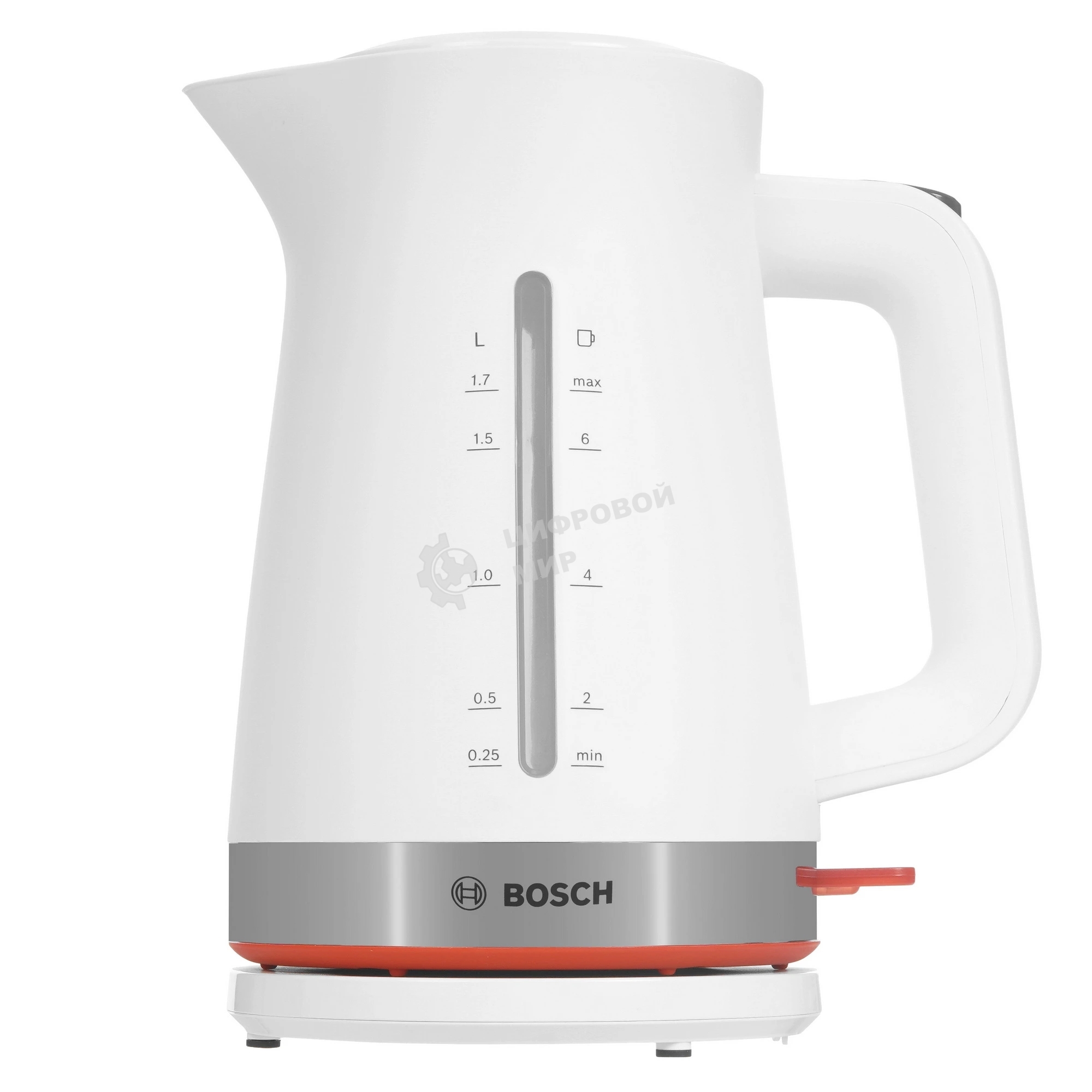 Чайник электрический Bosch TWK4M221 белый, 1.7 л, 2400 Вт, скрытый нагревательный элемент