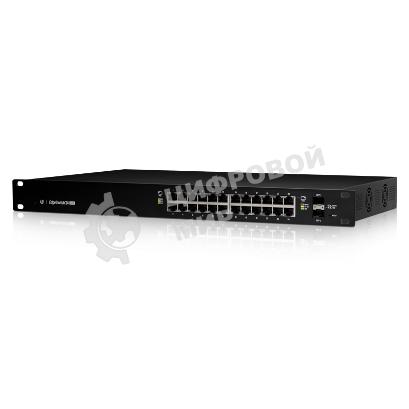 Коммутатор Ubiquiti EdgeSwitch 24-250W, 24×1 Гбит/с PoE+ + 2×1 Гбит/с SFP Uplink, управляемый