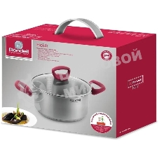 Кастрюля Rondell Heidi RDS-1114, 4.8л, с крышкой, 24см, сталь