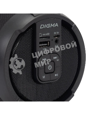 Колонка портативная Digma D-PS1520 черный/черный 16W 1.0 BT 10м 1500mAh