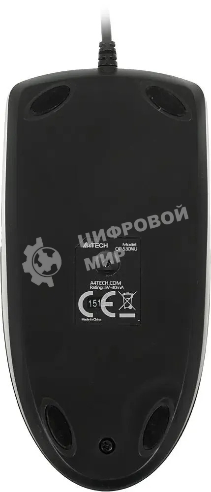 Мышь проводная A4Tech OP-530NU черный, 1200 dpi, USB, кнопки - 3