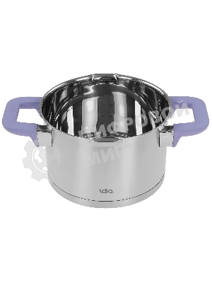 Кастрюля Lara LR02-254 Лаванда 5 л, 22 см, с крышкой, нержавеющая сталь