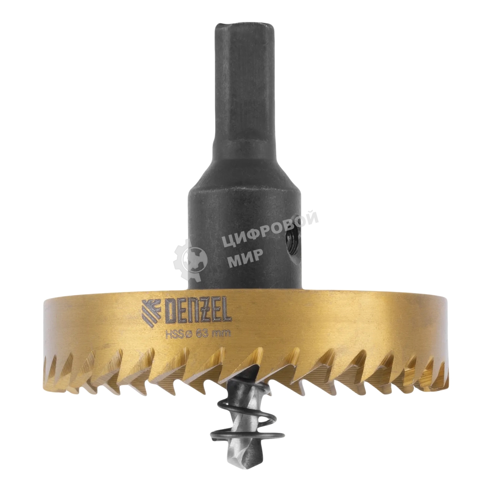 Коронка по металлу Denzel HSS, 63 мм, нитридтитановое покрытие