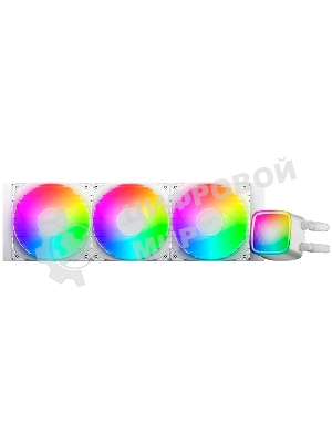 Система жидкостного охлаждения Water Cooling System Geometric Future Eskimo Pro 360 (240W, 360мм, ARGb, белый/Fans: 3x120мм, 80.81CFM, 34.2dBA, 2000RPM/Pump height 54мм, 3200RPM, Rad thickness 27мм/S: 1851, 1700, 1200, 115X, 2011, 2066, AM5, AM4)