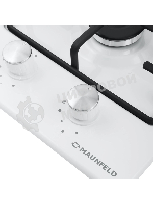 Газовая варочная панель Maunfeld EGHE.32.3EW/G, 2 конфорки, эмалированная сталь, белый