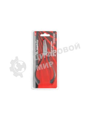 Длинногубцы Matrix Mini, 130 мм, никелированные, изогнутые, авторазжим, двухкомпонентные рукоятки