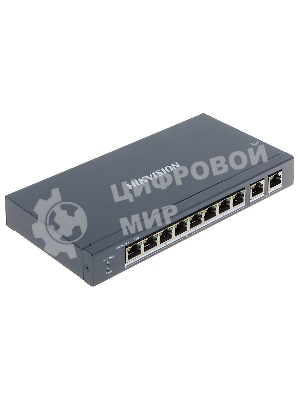Коммутатор Hikvision DS-3E0310P-E/M, 8×100 Мбит/с PoE+ + 1×1 Гбит/с RJ45 + 1×1 Гбит/с Combo, неуправляемый