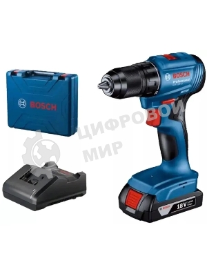 Дрель-шуруповерт Bosch GSB 185-LI, 18 В, 2 Ач, 21 Нм, бесщеточный, ударная