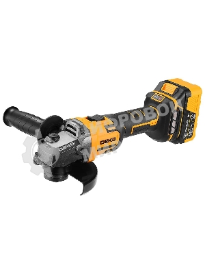 Угловая шлифовальная машина бесщеточная DEKO DKAG-125, 20В, 2*4.0Ач