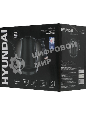 Чайник электрический Hyundai HYK-S5500 0.7 л, 1000 Вт, черный