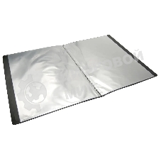 Папка с 20 прозрачными вкладками Бюрократ DeLuxe DLV20BLCK A4, пластик, 0.7мм, черный