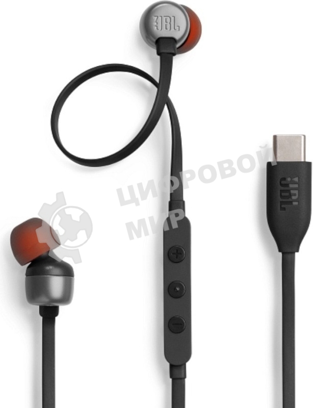 Проводные наушники JBL Tune 310C черный, внутриканальные, USB Type-C