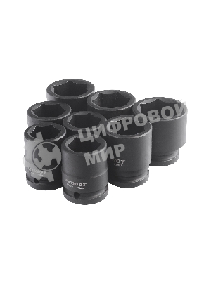 Набор ударных торцовых головок PATRIOT ISP 34, кейс, Cr-Mo, 8 пред.