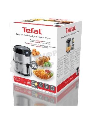 Аэрогриль Tefal EY401D15 серебристый, 1500 Вт, 4.2 л, сенсор, 8 программ