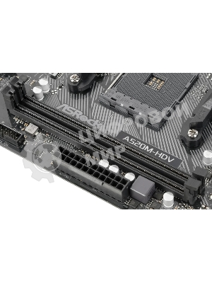 Материнская плата ASRock A520M-HDV, AMD A520, 2x1x M.2 , 1x PCI-E x16, 1x PCI-E x1, 1x D-Sub есть, 1x HDMI есть, 1x DVI есть, 1x DP нет, 1x 1Gb LAN Wi-Fi нет, BT нет, 2x USB 2.0, 2x USB 3.2 Gen1, 7.1, microATX