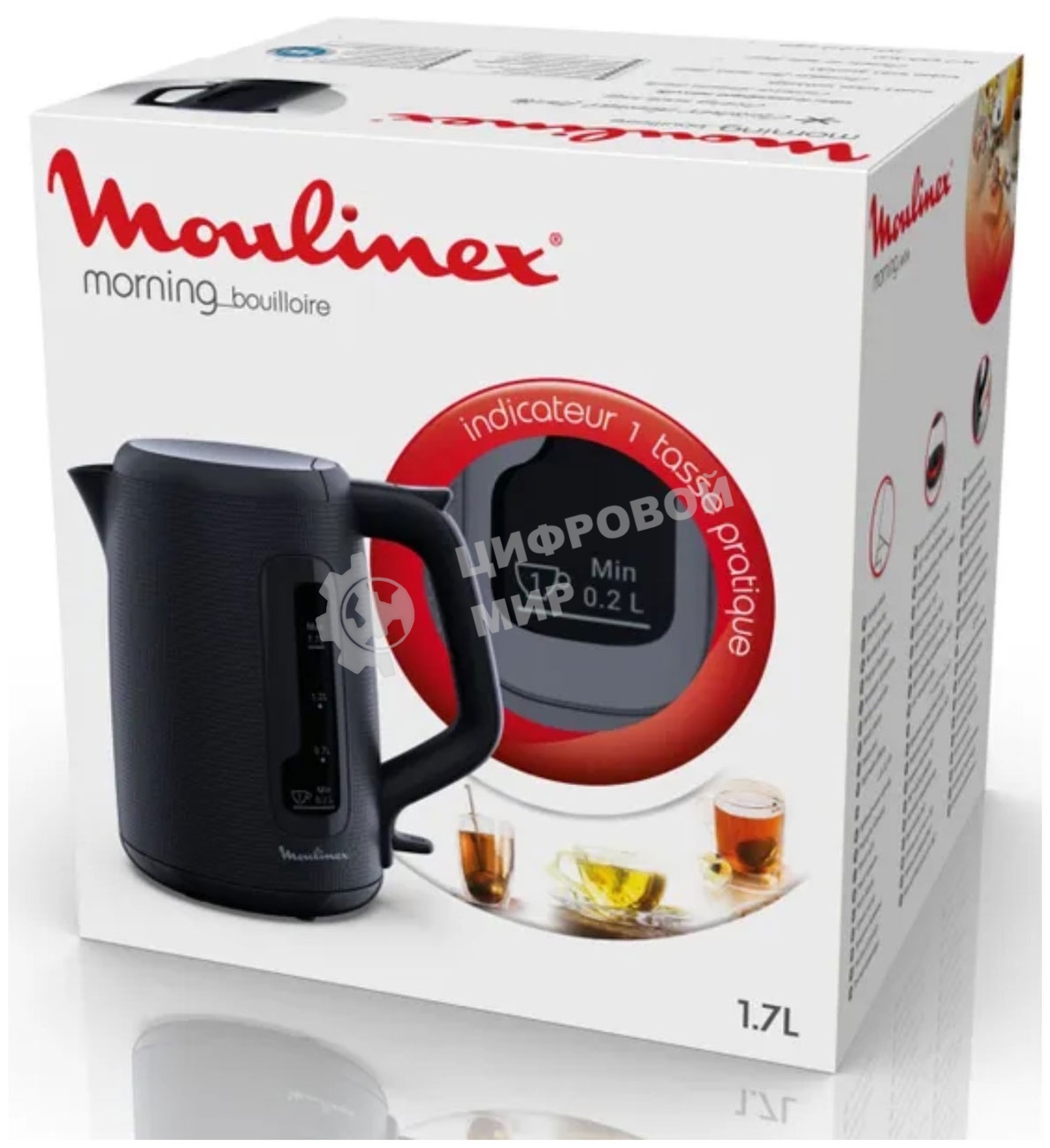 Чайник электрический Moulinex BY2M0810 1.7 л, 2400 Вт, черный