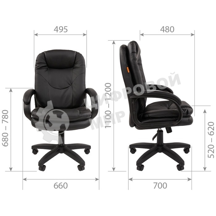 Кресло офисное Chairman 668 LT NEW экопремиум, черный