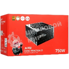 Блок питания ADATA XPG Core Reactor II COREREACTORII750GOLD RTL (COREREACTORII750G-BKCEU), 750Вт, 80 PLUS Gold, 120мм, модульный, черный