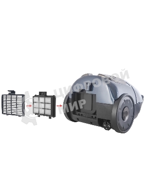 Пылесос Endever SkyClean VC-252 синий/серый, 350/1800 Вт, уборка сухая, пылесборник мешок 2.5 л