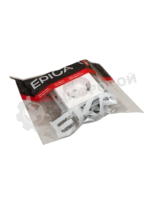 Механизм розетки EKF UP1-SOW-111 16А, с заземлением, со шторками, белый Эпика