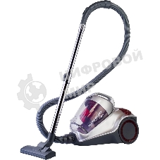 Пылесос Hyundai HYV-C4570 серебристый/красный, 380/2400 Вт, уборка сухая, пылесборник контейнер 5 л