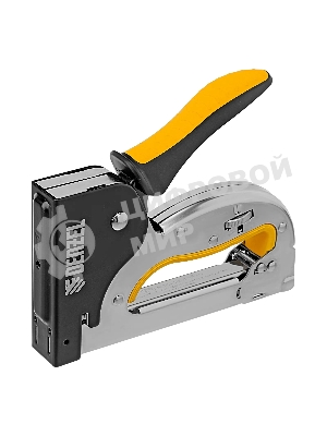 Степлер Denzel металл., скобы в комплекте, плавная регулировка удара, 2К рукоятка, тип 53, 4-14 мм