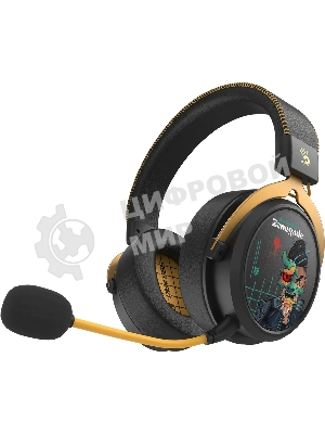 Гарнитура Bloody MR595 Renegade чёрный, беспроводная + проводная, Bluetooth/радиоканал/USB-C, до 135 ч, подсветка, съёмный микрофон