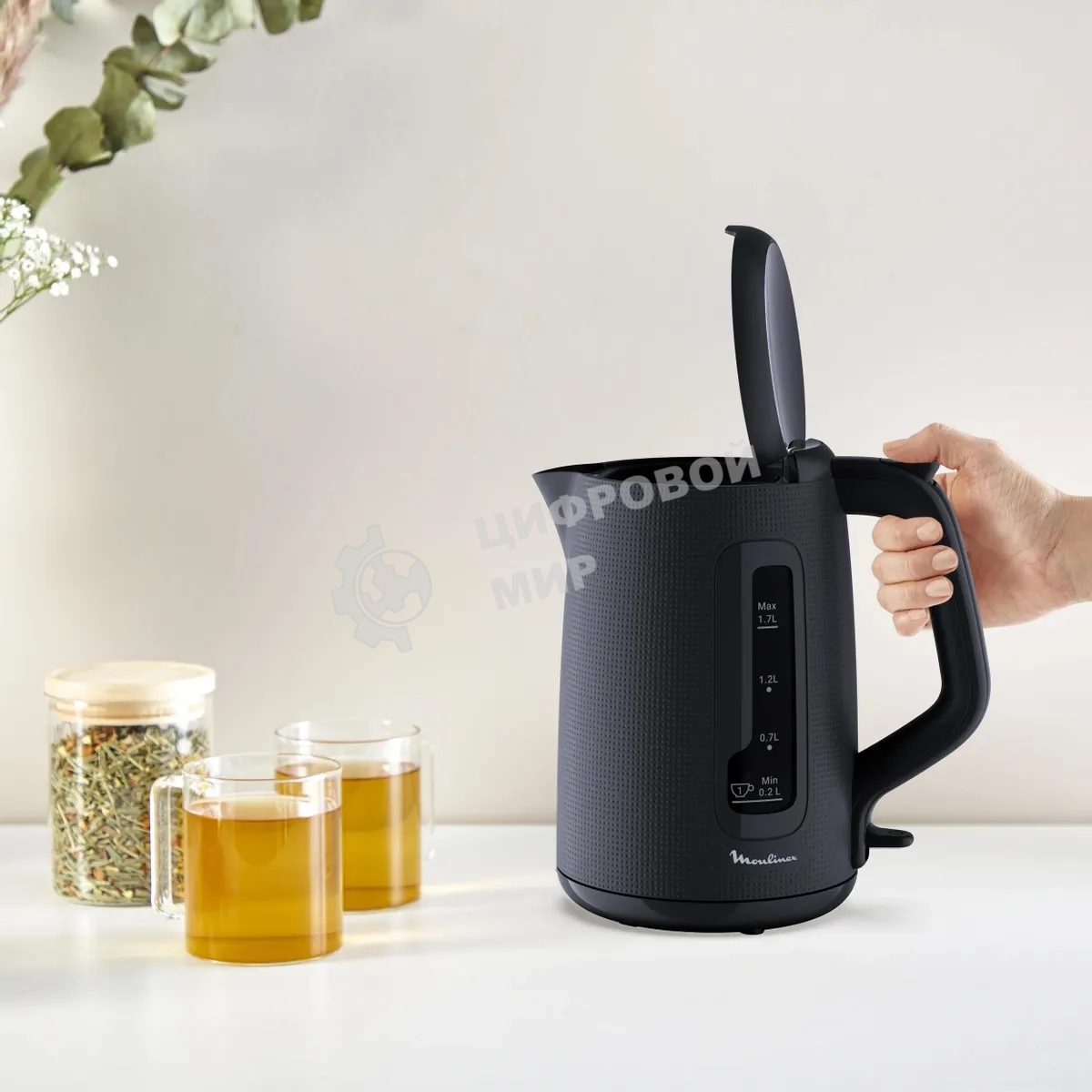 Чайник электрический Moulinex BY2M0810 1.7 л, 2400 Вт, черный
