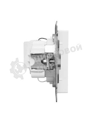 Механизм розетки EKF UP1-SOW-111 16А, с заземлением, со шторками, белый Эпика