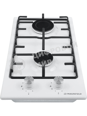 Газовая варочная панель Maunfeld EGHE.32.3EW/G, 2 конфорки, эмалированная сталь, белый