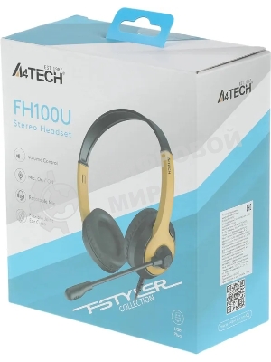 Гарнитура A4Tech Fstyler FH100U желтый/черный, проводная