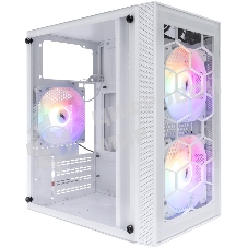 Компьютерный корпус 1STPLAYER FIREBASE X1 белый, mATX, 3x120мм LED fans