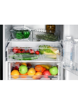 Холодильник Nordfrost RFC 390D NFGB черное матовое стекло двухкамерный 240/95л морозилка снизу