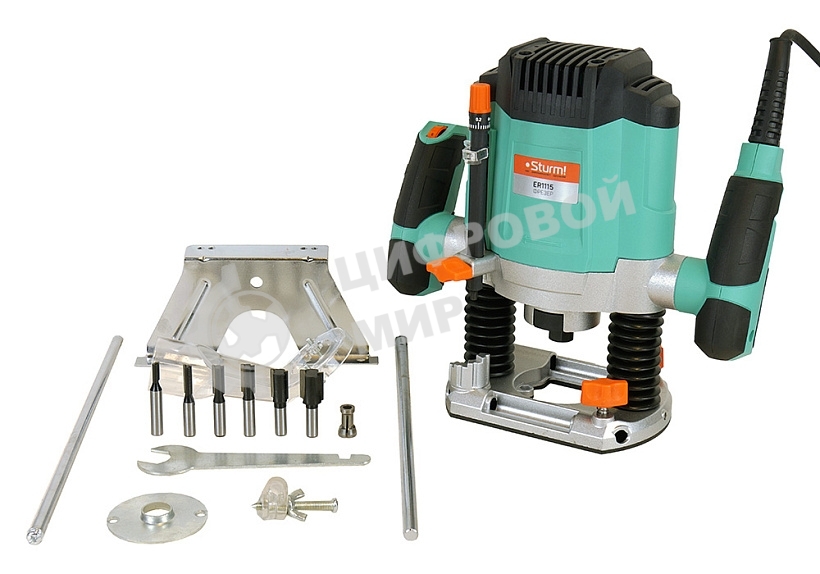 Фрезер Sturm! ER1115 1500 Вт, 16000-30000 об/мин, цанга 6 мм, 8 мм ЛИТАЯ ОПОРА (АЛЮМИНИЙ).