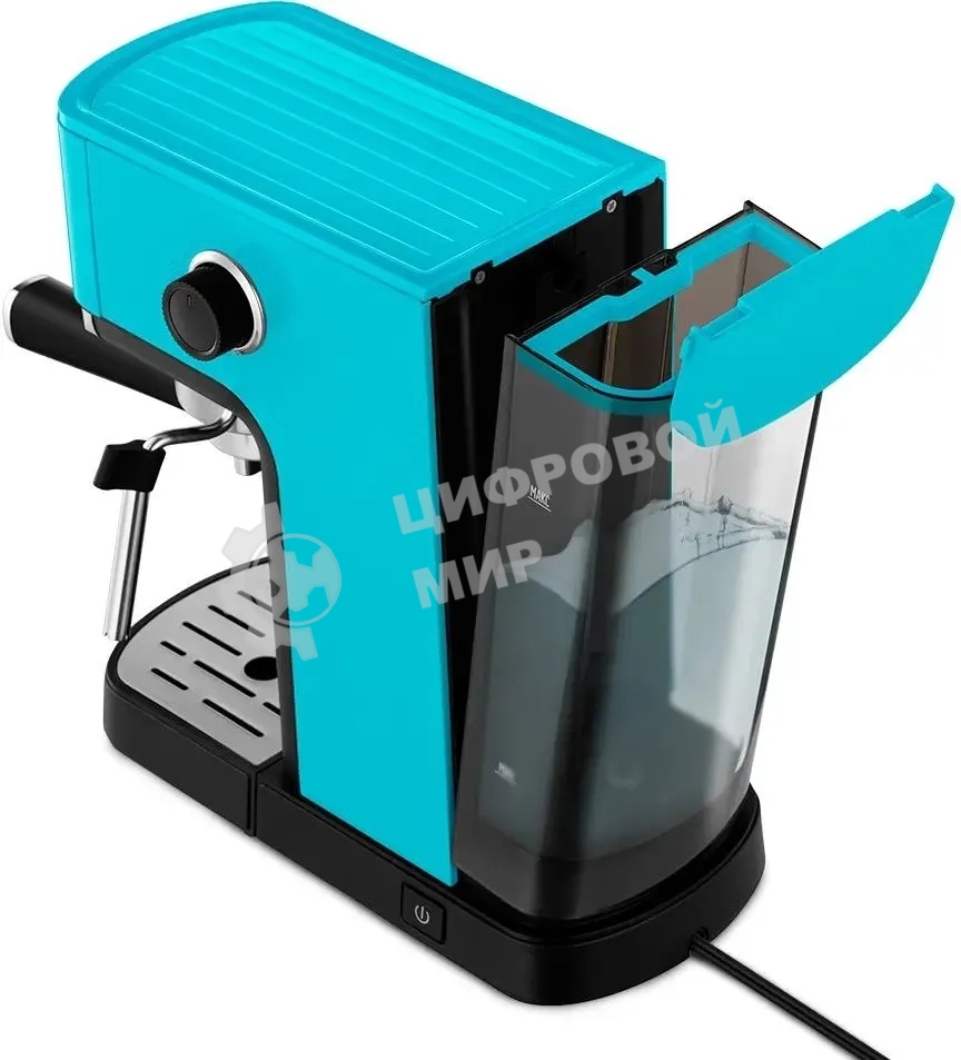 Кофеварка рожковая Kitfort КТ-7461 бирюзовый/черный, исп. кофе - молотый, 1.2 л, 1350 Вт, 20 бар