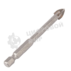 Сверло по керамической плитке Denzel 8 мм, крестовая пластина, 6-гр. хвостовик