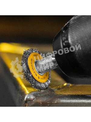 Набор щеток для дрели Denzel 5 Плоских 25-38-50-63-75 мм, шпилька, нерж. вит. проволока