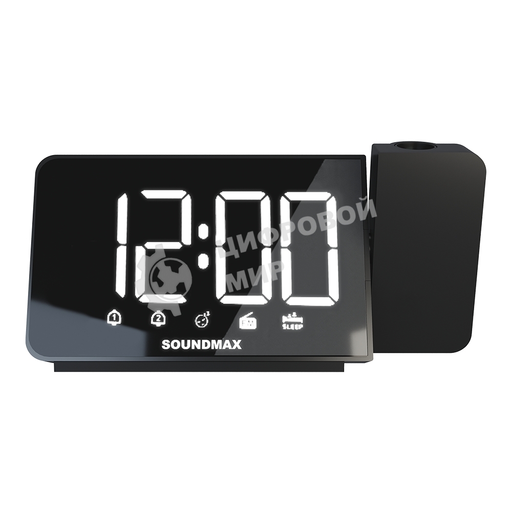 Радиобудильник SoundMax SM-1539(черный с белым)