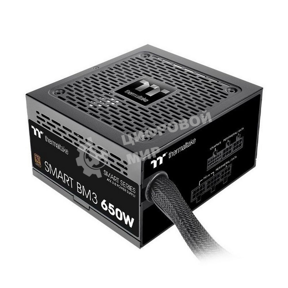Блок питания Thermaltake Smart BM3 (PS-SPD-0650MNFABE-3), 650Вт, 80 PLUS Bronze, 120мм, модульный, черный