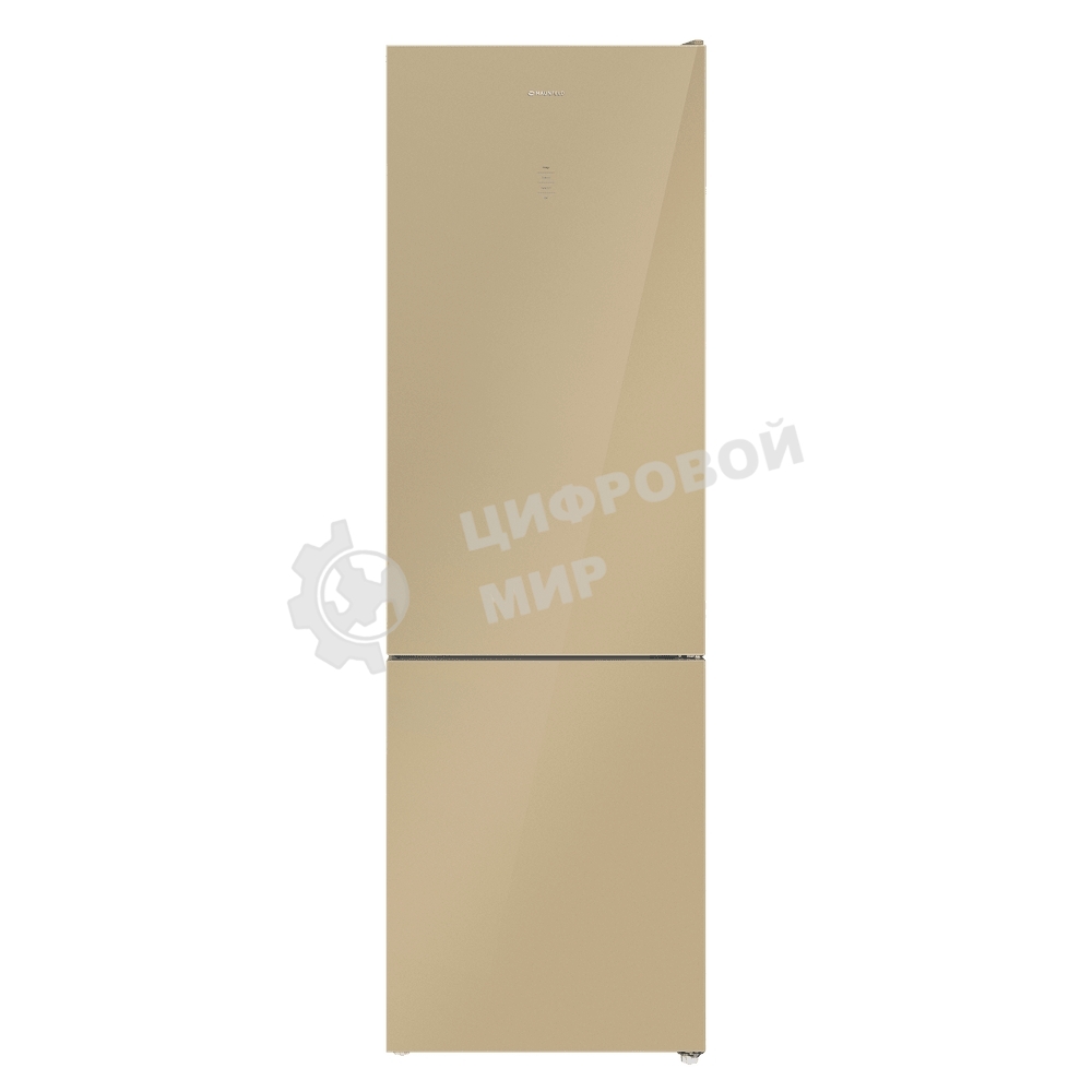 Холодильник Maunfeld MFF200NFBG Inverter бежевый двухкамерный 271/106 л морозилка снизу, No Frost