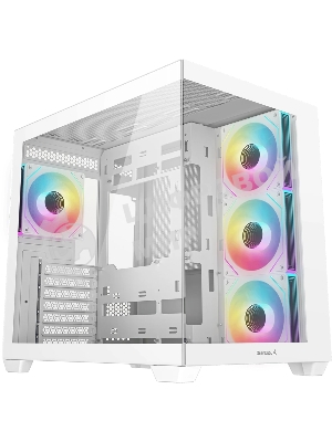 Компьютерный корпус Deepcool CG530 4F WH без БП, боковое окно (панорама), 3x120мм ARGB Reverce вентилятора на боковой стенке, 1x120мм ARGB вентилятор сзади, белый, ATX
